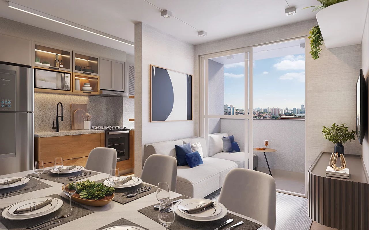 Interior do apartamento decorado — Máximo Braz Cubas